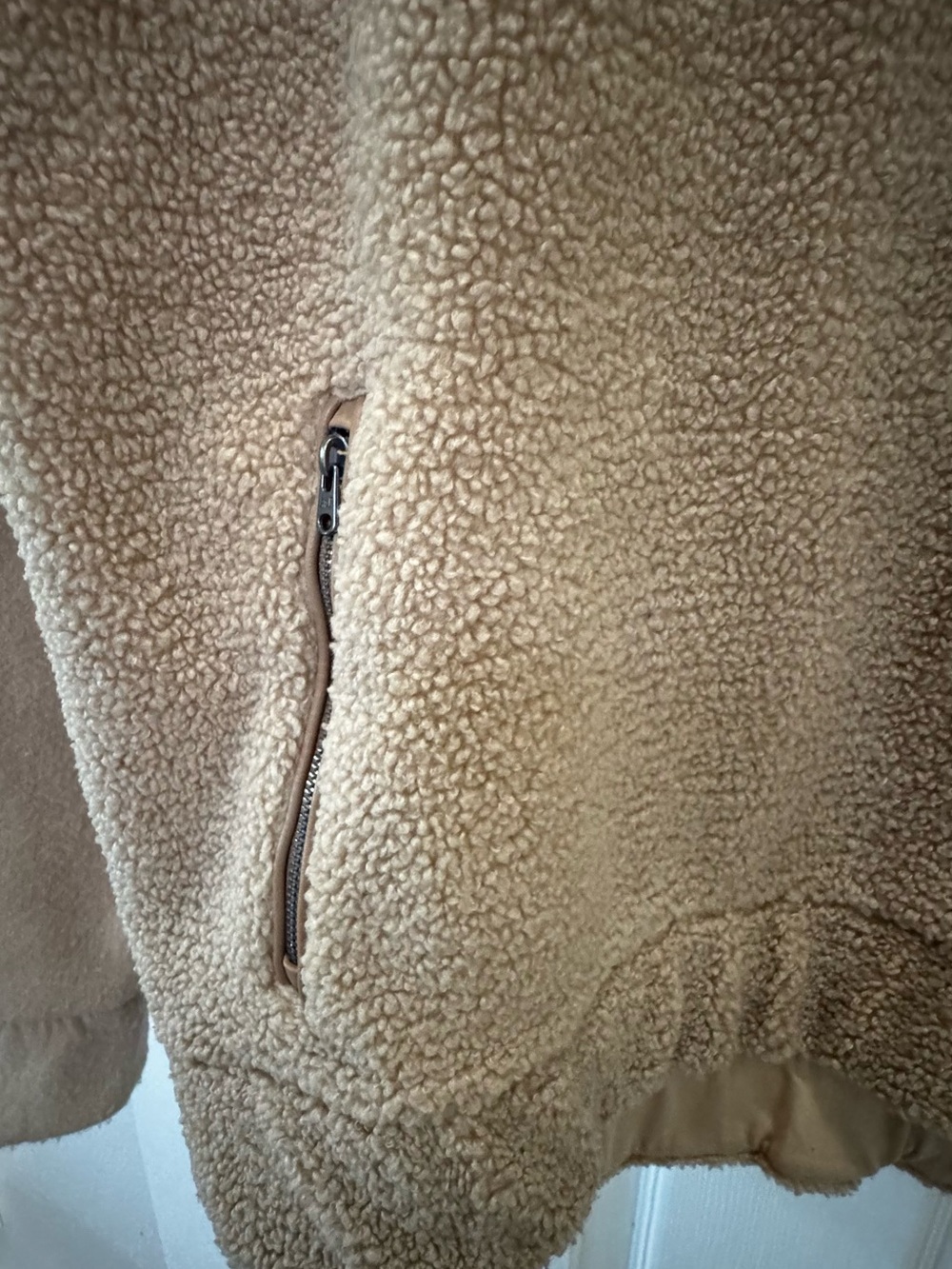 Abercrombie & Fitch Beige Sherpa Half-Zip Pullover - Picture 3 of 5